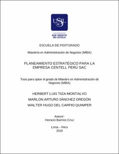 Planeamiento estratégico para la empresa Centell Perú S.A.C.