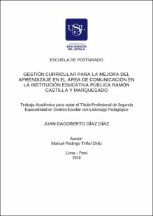 Gestión curricular para la mejora del aprendizaje en el área de comunicación en la Institución Educativa Pública Ramón Castilla y Marquesado