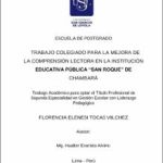 Trabajo colegiado para la mejora de la comprensión lectora en la Institución Educativa Pública “San Roque” de Chambará