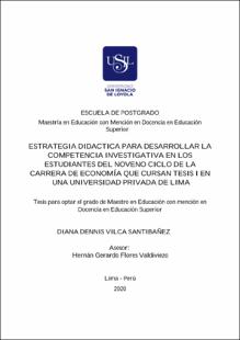 Estrategia didáctica para desarrollar la competencia investigativa en los estudiantes del noveno ciclo de la carrera de economía que cursan tesis I en una universidad privada de Lima
