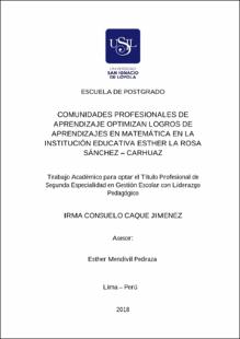 Comunidades profesionales de aprendizaje optimizan logros de aprendizajes en matemática en la Institución Educativa Esther La Rosa Sánchez – Carhuaz