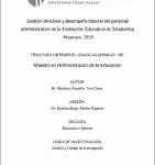 Gestión Directiva Y Desempeño Laboral Del Personal Administrativo De La Institución Educativa De Sirabamba – Huánuco, 2018.