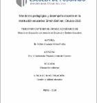 Monitoreo Pedagógico Y Desempeño Docente En La Institución Educativa Simón Bolívar, Otuzco-2018