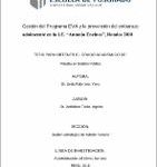 Gestión del Programa EVA y la prevención del embarazo adolescente en la I.E. “Antonio Encinas”, Rondos 2018